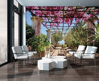 Флизелиновые фотообои на стену 312x219 см 3Д Цветы и колонны в саду (10334VEXXL)+клей - вид 5 миниатюра