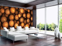 Флизелиновые фотообои 3Д 368x254 см Коричневые деревянные шары (10336V8)+клей