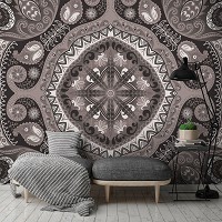 Флізелінові фотошпалери візерунки Абстракція Фольклор Етно Орнаменти 368x254 см Сіра мозаїка (10367V8)+клей - вид 5 мініатюра