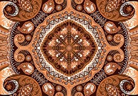 Флизелиновые фотообои геометрический узор 254x184 см Коричневый орнамент мозаика (10368V4)+клей - вид 1 миниатюра