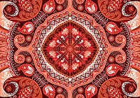 Красиві флізелінові фотошпалери абстракції 368x254 см Червона мозаїка (10371V8)+клей - вид 1 мініатюра