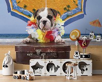 Море флизелиновые 3Д фотообои Домашние животные Собака 254x184 см Щенок на пляже (10382V4)+клей - вид 8 миниатюра
