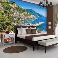 Флизелиновые фотообои 3д 368x254 см Живописный вид на море и горы (10384V8)+клей