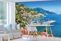 Флизелиновые фотообои на стену 312x219 см 3Д Живописный вид на море и горы (10384VEXXL)+клей