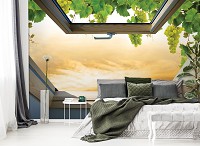 Флизелиновые фотообои 520x318 см 3Д Вид из мансардного окна на виноград (10395VEXXXXXL) +клей