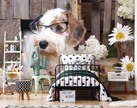 Флізелінові фотошпалери 254x184 см 3Д Домашні Тварини Собака Читає Книгу (10398V4)+клей - вид 5 мініатюра