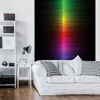 Абстракції флізелінові фотошпалери на стіні 184x254 см Райдужний графік (10441V4A)+клей