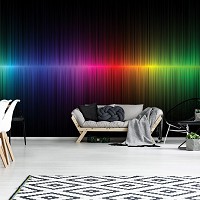 Абстрактные флизелиновые фотообои на стену 416x254 см Радужный График (10441VEXXXL) +клей