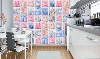 Флізелінові фотошпалери на кухню 368x254 см Для дітей малюків Солодке печиво та кекси (10443V8) +клей - вид 6 мініатюра
