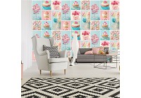 Детские флизелиновые фотообои 254x184 см Разноцветные кексы и печенье (10446V4)+клей