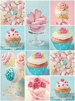 Флизелиновые фотообои для кухни 206x275 см Разноцветные кексы и зефир (10447VEA)+клей - вид 1 миниатюра