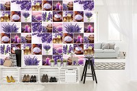Цветы флизелиновые фотообои 416x254 см Коллаж Лаванда Свечи Спа (10450VEXXXL) +клей