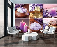 Флізелінові фотошпалери квіти 312x219 см Колаж Спа Лаванда та Свічки (10451VEXXL)+клей - вид 5 мініатюра