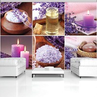 Флізелінові фотошпалери квіти 312x219 см Колаж Спа Лаванда та Свічки (10451VEXXL)+клей - вид 6 мініатюра