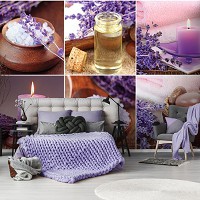 Флізелінові фотошпалери квіти 312x219 см Колаж Спа Лаванда та Свічки (10451VEXXL)+клей - вид 8 мініатюра