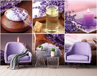 Флізелінові фотошпалери квіти 312x219 см Колаж Спа Лаванда та Свічки (10451VEXXL)+клей - вид 9 мініатюра