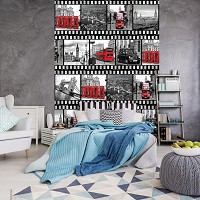 Флизелиновые фотообои с городом 184x254 см Черно-белый коллаж с видами на Лондон (10455V4A)+клей - вид 1 миниатюра