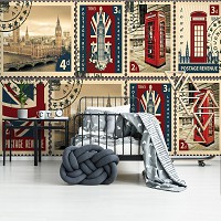 Флизелиновые фотообои город 368x280 см Ретро стиль Лондон Великобритания (10456V10) +клей