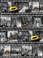 Уолл стрит флизелиновые фотообои 184x254 см Черно-белый коллаж с видами на город Нью-Йорк (10457V4A)+клей