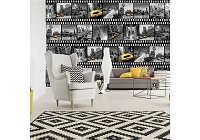 Флизелиновые фотообои 312x219 см Черно-белый коллаж с видами на город Нью-Йорк (10457VEXXL) +клей