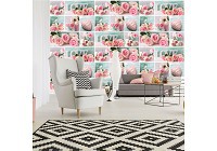 Флизелиновые фотообои цветы 312x219 см Коллаж из роз и сердечек (10465VEXXL) +клей