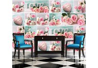 Флизелиновые фотообои цветы 416x290 см Розы Сердце и Жемчуг (10466VEXXXXL) +клей