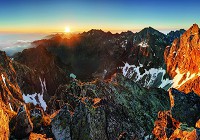 Флизелиновые фотообои 3Д Природа Горы Пейзаж 254x184 см Восход солнца в Татрах (10509V4)+клей - вид 1 миниатюра