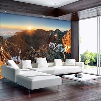 Популярные флизелиновые фотообои 3Д Природа Горы 312x219 см Восход солнца в Татрах (10509VEXXL)+клей