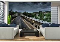 3D флізелінові фотошпалери 254x184 см Старий металевий міст (10519V4)+клей