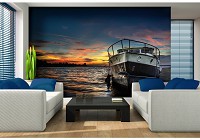 Флизелиновые фотообои 3Д Яхта Корабль Ландшафт 368x254 см Лодка на море (10520V8)+клей - вид 5 миниатюра