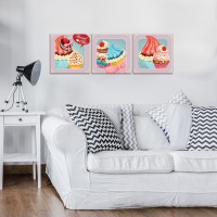 Модульная картина на холсте 75x25 см Конфеты в стиле пин ап (PS10558S13) - вид 2 миниатюра