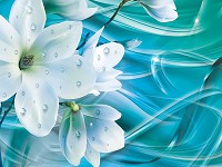 Флизелиновые фотообои Роса на цветах магнолии (10569V)+клей - вид 1 миниатюра