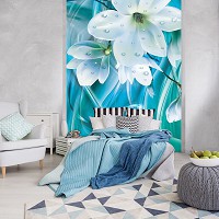 Флизелиновые фотообои 184x254 см Роса на цветах магнолии (10569V4A)+клей