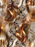 Флізелінові фотошпалери 184x254 см Коричнево-сіра абстракція - Золото та діаманти (10576V4A)+клей - вид 1 мініатюра