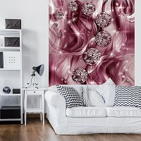 Популярные флизелиновые фотообои 184x254 см Светло-бордовая абстракция - Бриллианты с блеском (10577V4A)+клей