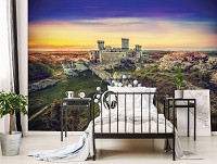 Флізелінові фотошпалери 3Д природа краєвид 254x184 см Руїни замку на пагорбі (10615V4)+клей - вид 5 мініатюра