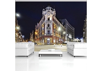 Флизелиновые фотообои в коридор 416x254 см 3Д Ночная улица Катовице - польский город (10616VEXXXL) +клей