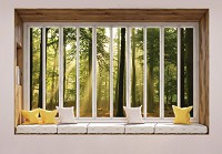 Красиві флізелінові 3д фотошпалери з природою 520x318 см Вид з великого вікна на ліс (10663VEXXXXXL) +клей - вид 1 мініатюра