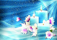 Флизелиновые фотообои на всю стену цветы СПА 416x290 см Свечи и магнолия на синем фоне (10673VEXXXXL) +клей - вид 1 миниатюра