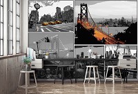 Флизелиновые фотообои мост 312x219 см Комиксы Города Нью Йорк (10675VEXXL) +клей