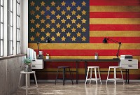 Флизелиновые фотообои в комнату 254x184 см Флаг США (10679V4)+клей