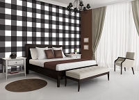 Геометрия на флизелиновых фото обоях квадраты 368x254 см Черно-белые клетки (10680V8) +клей