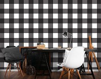 Квадраты флизелиновые фотообои 312x219 см Черно-белые клетки (10680VEXXL) +клей