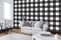Флизелиновые фотообои квадраты 416x254 см Черно-белые клетки (10680VEXXXL) +клей