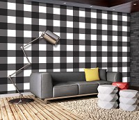 Флизелиновые фотообои для стен квадраты Черно-белые клетки (10680V)+клей