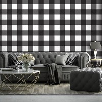 Флизелиновые фотообои на стену квадраты 460x300 см Черно-белые клетки (10680V12) +клей