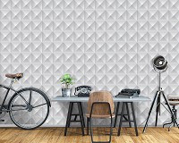 Флізелінові фотошпалери в клітку 368x254 см 3D куби сірі абстрактні трикутники (10682V8) +клей - вид 8 мініатюра