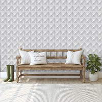 Флизелиновые фотообои с геометрическим рисунком 416x254 см 3D кубы Серые абстрактные треугольники (10682VEXXXL) +клей