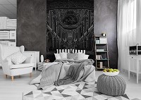 Флизелиновые фотообои 184x254 см Бальный черный зал в Версале (10689V4A)+клей