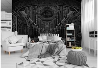 Флизелиновые фотообои 368x254 см Бальный черный зал в Версале (10689V8) +клей